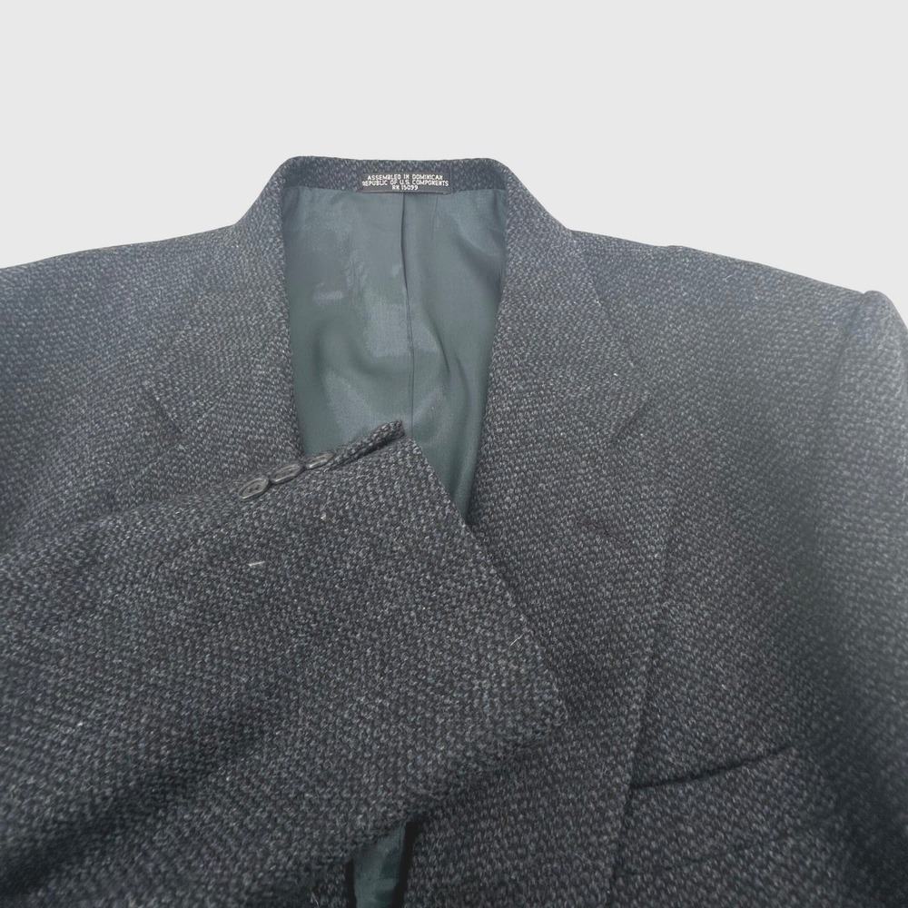 Barrington Tweed Blazer Men Size 46R Blue Gray Wool Textured Sport Coat Academic